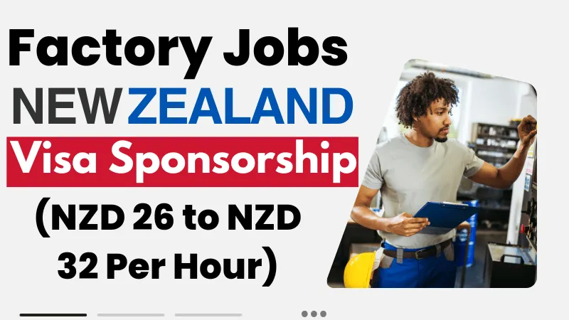 Factory Jobs in New Zealand with Visa Sponsorship 2026 (NZD 26 to NZD 32 Per Hour)